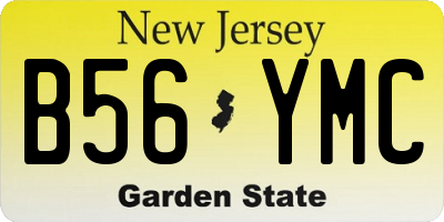NJ license plate B56YMC