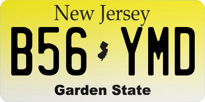 NJ license plate B56YMD