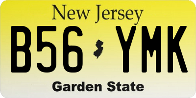 NJ license plate B56YMK