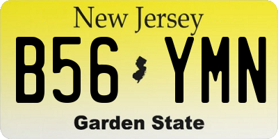 NJ license plate B56YMN