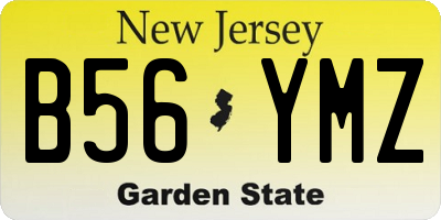 NJ license plate B56YMZ