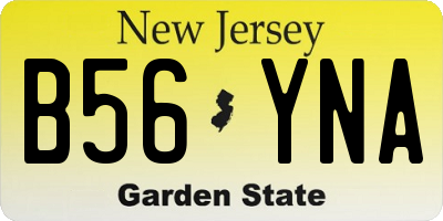 NJ license plate B56YNA