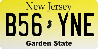NJ license plate B56YNE