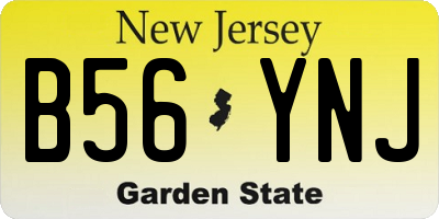 NJ license plate B56YNJ