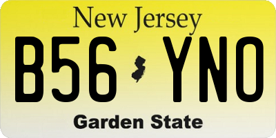 NJ license plate B56YNO