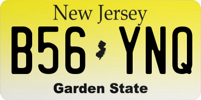 NJ license plate B56YNQ