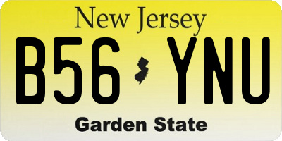 NJ license plate B56YNU