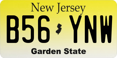 NJ license plate B56YNW
