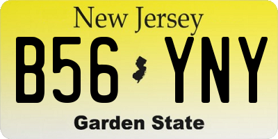 NJ license plate B56YNY
