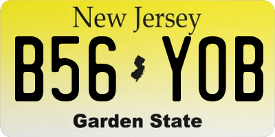 NJ license plate B56YOB