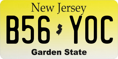 NJ license plate B56YOC