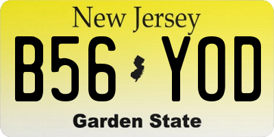 NJ license plate B56YOD