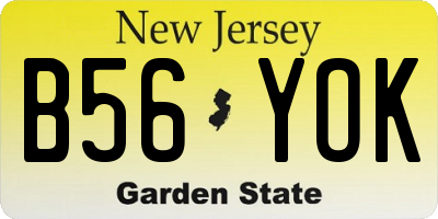NJ license plate B56YOK