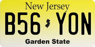 NJ license plate B56YON