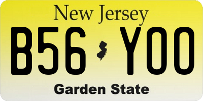NJ license plate B56YOO