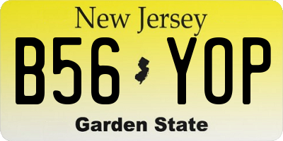 NJ license plate B56YOP