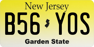 NJ license plate B56YOS