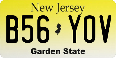 NJ license plate B56YOV