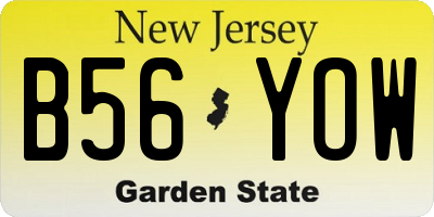 NJ license plate B56YOW