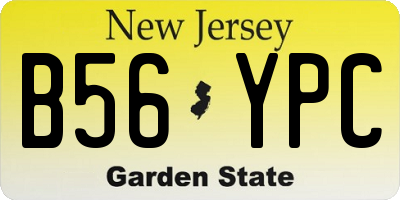 NJ license plate B56YPC