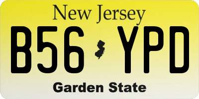NJ license plate B56YPD