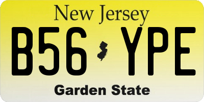 NJ license plate B56YPE
