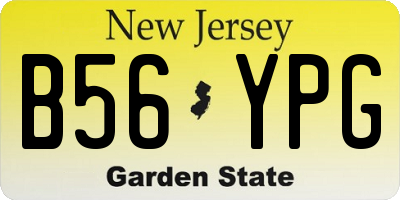 NJ license plate B56YPG
