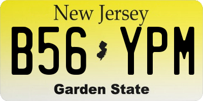 NJ license plate B56YPM