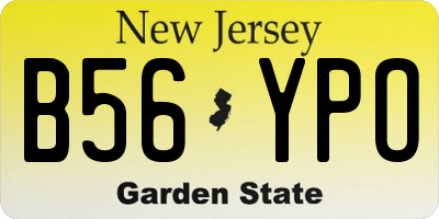 NJ license plate B56YPO