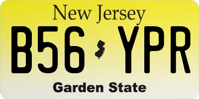 NJ license plate B56YPR