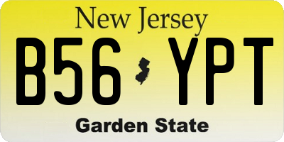 NJ license plate B56YPT