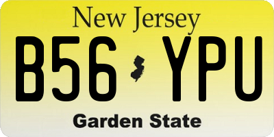 NJ license plate B56YPU