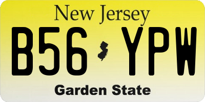 NJ license plate B56YPW