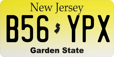 NJ license plate B56YPX