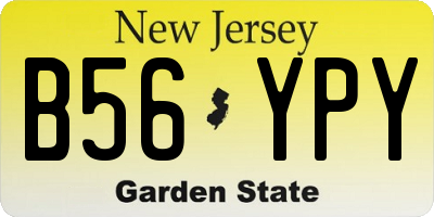 NJ license plate B56YPY