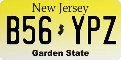 NJ license plate B56YPZ