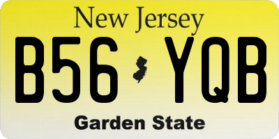 NJ license plate B56YQB