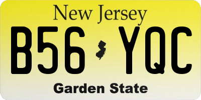 NJ license plate B56YQC