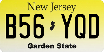 NJ license plate B56YQD