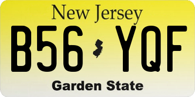 NJ license plate B56YQF