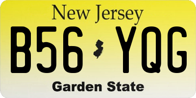 NJ license plate B56YQG