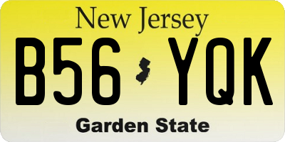 NJ license plate B56YQK