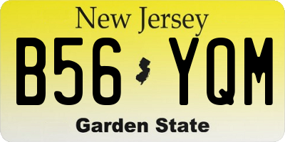 NJ license plate B56YQM