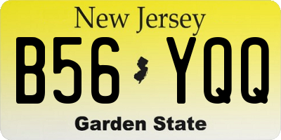 NJ license plate B56YQQ