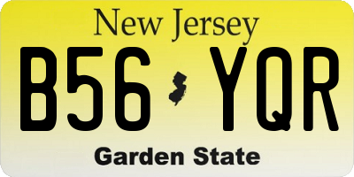 NJ license plate B56YQR