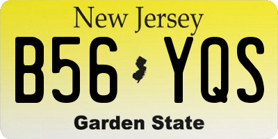 NJ license plate B56YQS