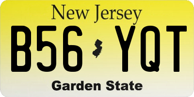 NJ license plate B56YQT