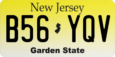 NJ license plate B56YQV