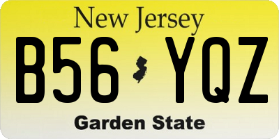 NJ license plate B56YQZ