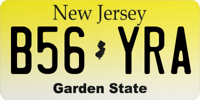 NJ license plate B56YRA
